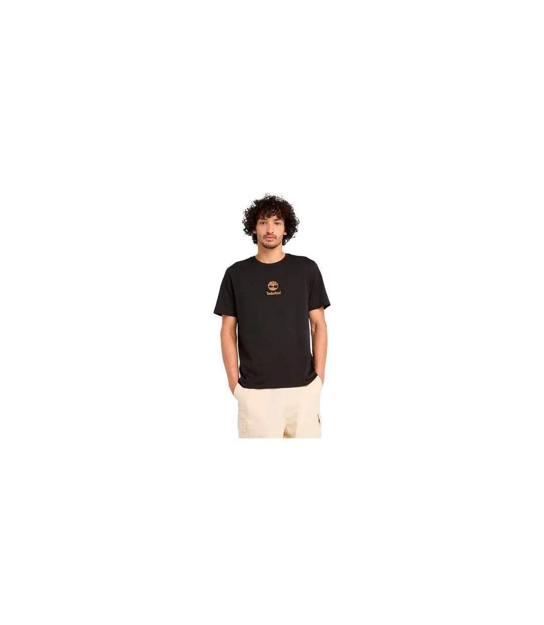 Mens Stacked Logo T-shirt Black Timberland-1