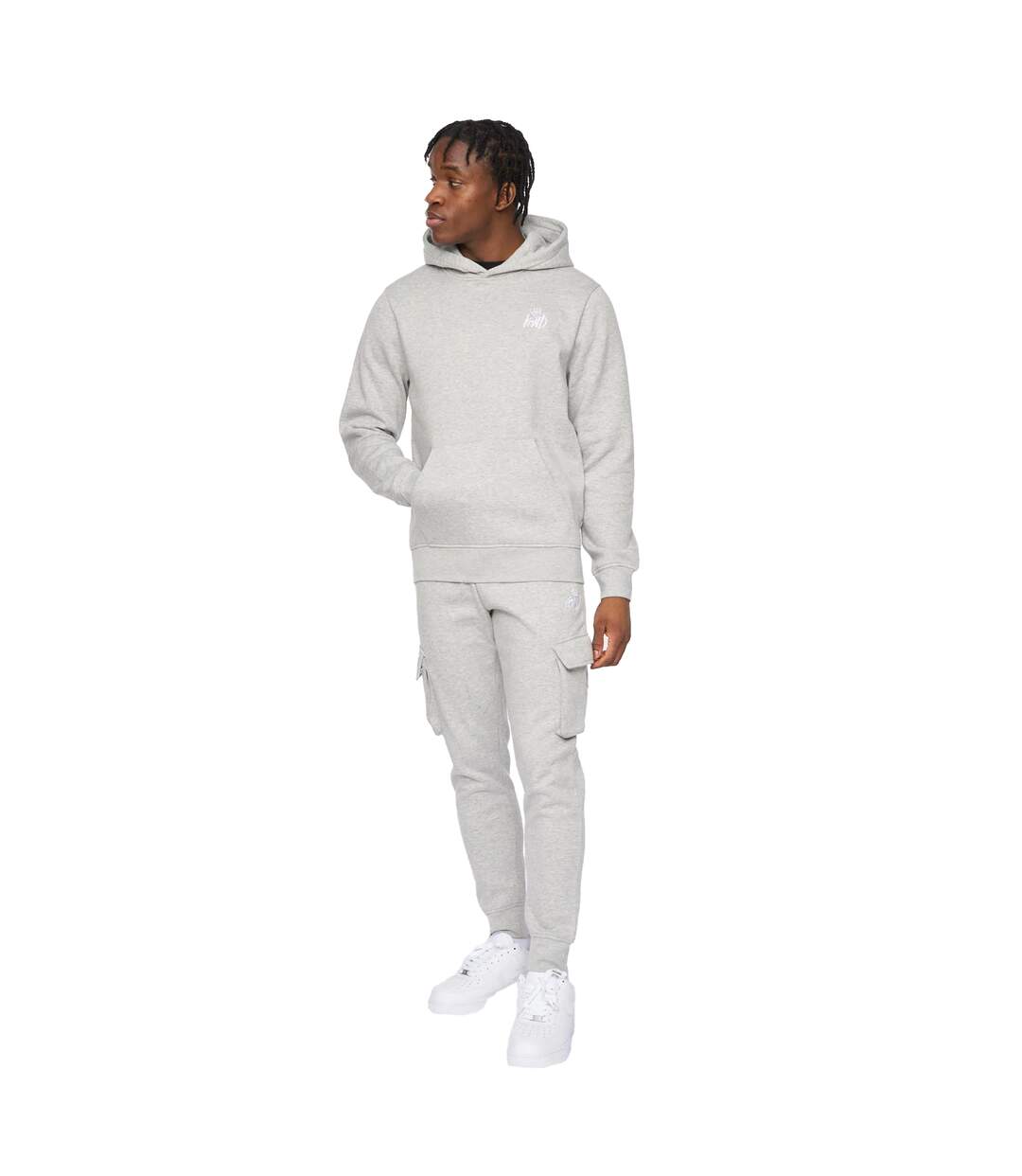Mens crosby 2.0 cargo jogging bottoms grey marl Kings Will Dream-3