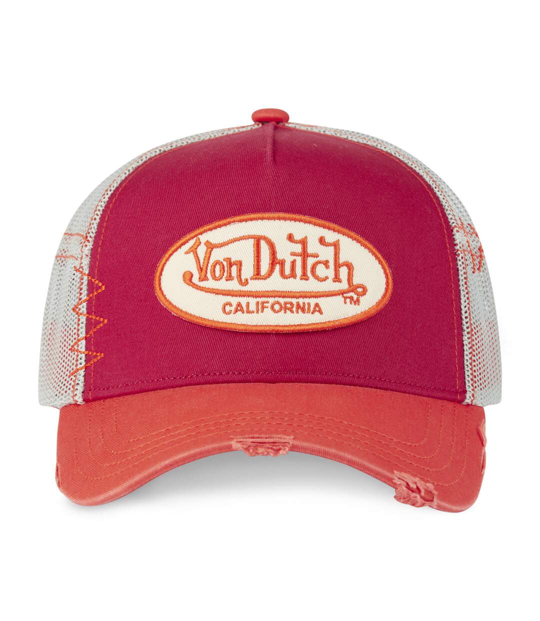 Casquette trucker avec filet effet usé et patch brodé Used Vondutch-2