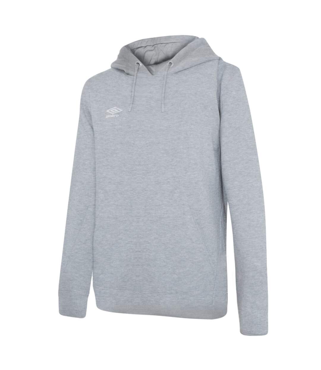 Womens/ladies Club Leisure Hoodie Grey Marl White Umbro-2