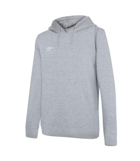Womens/ladies Club Leisure Hoodie Grey Marl White Umbro