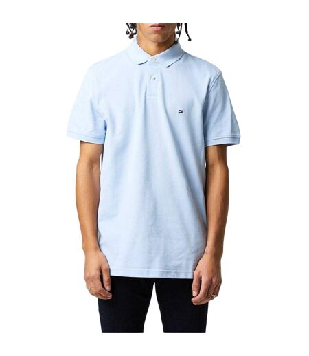 Mens 1985 Embroidered Logo Polo Shirt Breezy Blue Tommy Hilfiger