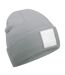 Patch appliqué beanie ash/white Beechfield-1
