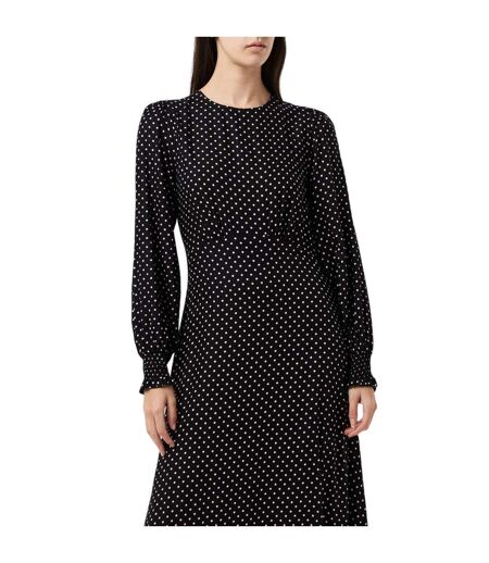 Robe Mi-longue Manches Longues Motif/style À Pois Kimmy Femme Noir Finery