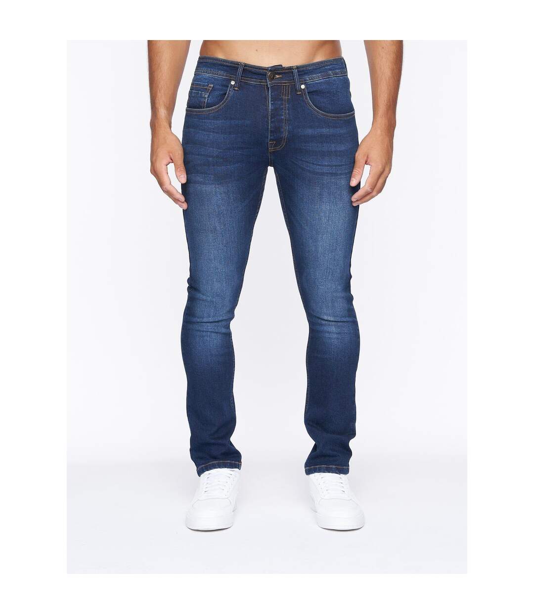 Jean buraca homme bleu foncé délavé Crosshatch-1