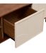 Meuble TV 2 portes et 1 tiroir design en relief JILANI - Marron et beige-5