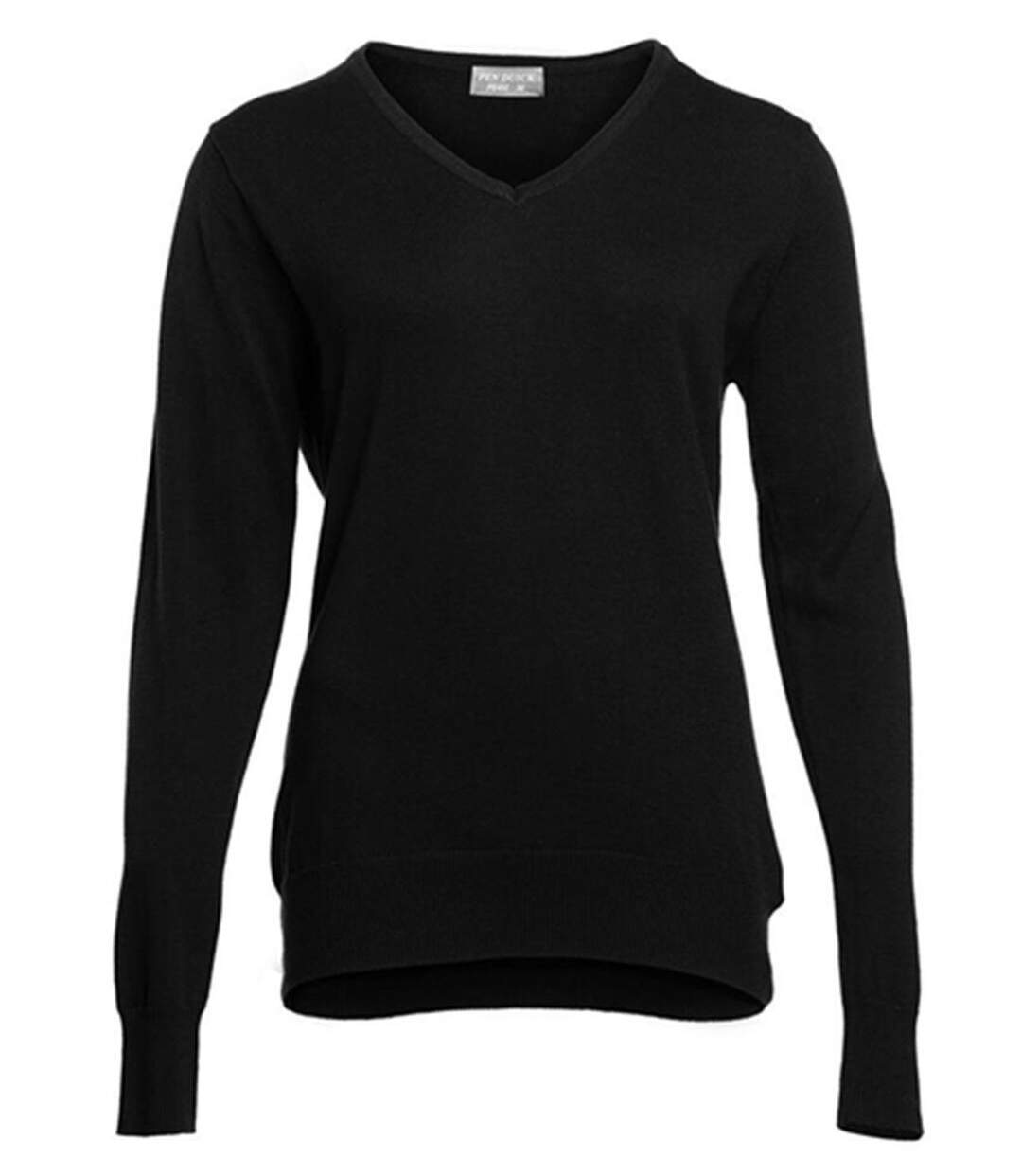 Pull col V - Femme - PK451 - noir-1