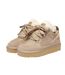 Womens/ladies Marbled Leather Trainers Sand EverAu-1