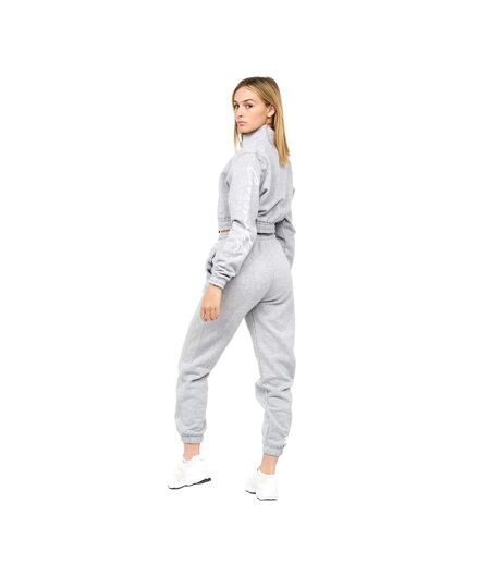 Sweat Court À Capuche Milwalk Femme Gris Chiné Crosshatch