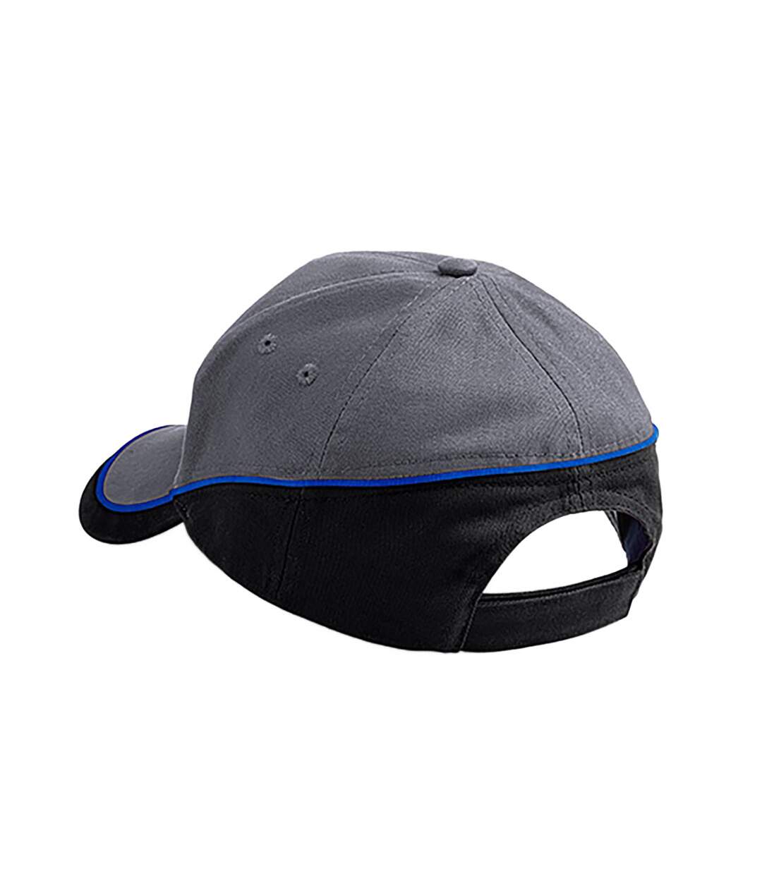 Beechfield Unisex Teamwear Competition Cap Baseball / Headwear (Grey/Black/Bright Royal Blue) - UTRW223-2