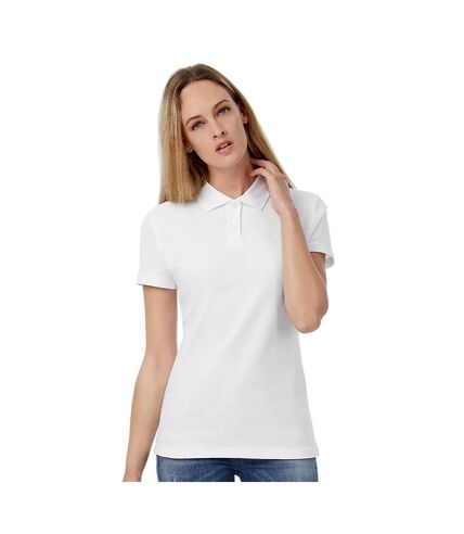 B&C Womens/Ladies ID.001 Plain Short Sleeve Polo Shirt (White) - UTRW3525