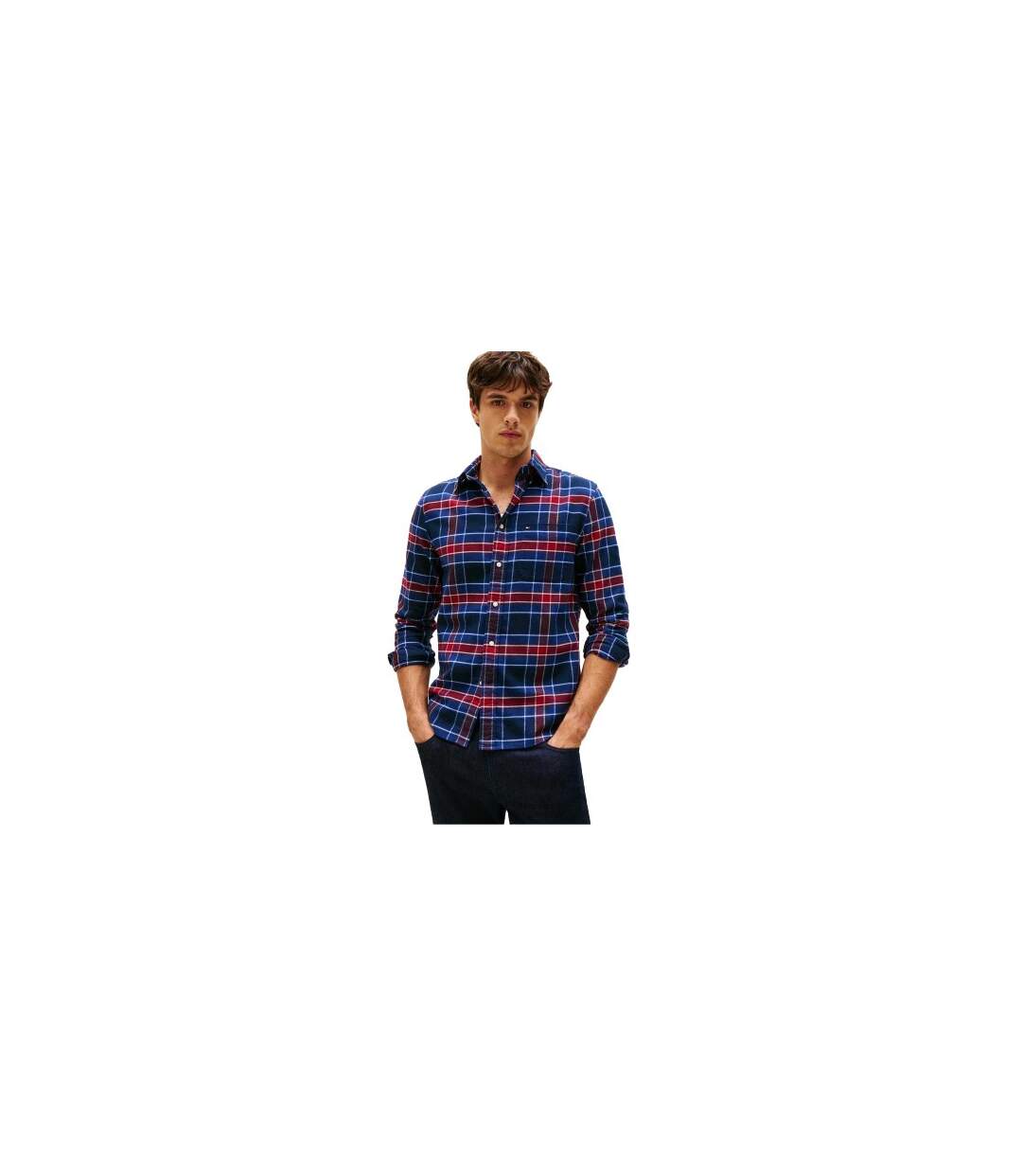 Chemise Motif/style Tartan Homme Bleu Marine Tommy Hilfiger-1