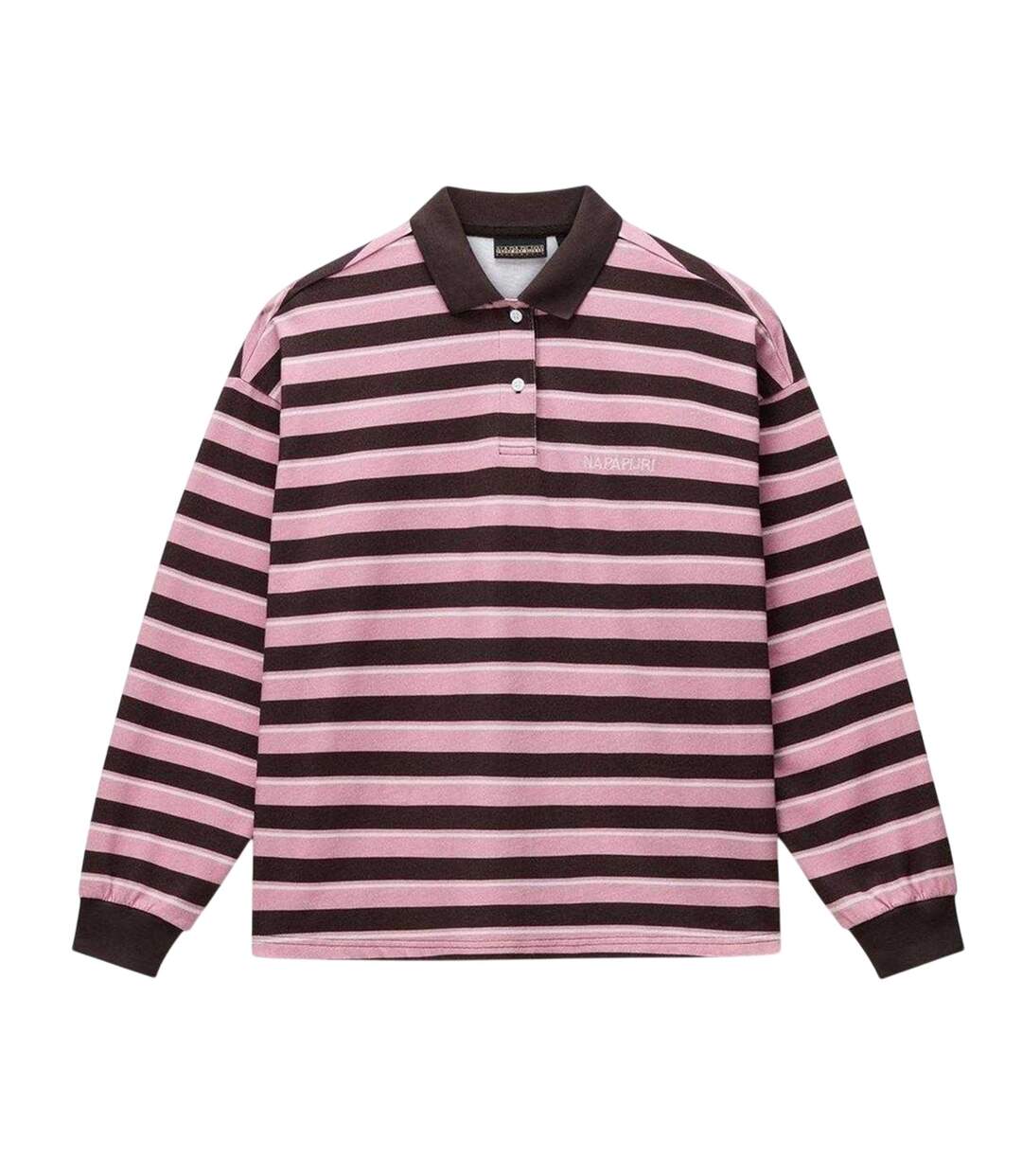Polo Motif/style À Rayures Lehua Femme Marron Rose Napapijri-1