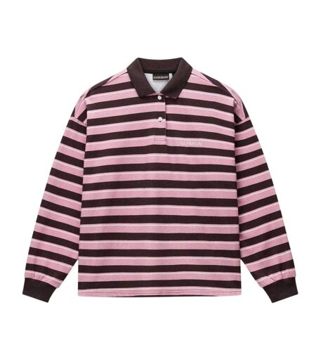 Polo Motif/style À Rayures Lehua Femme Marron Rose Napapijri