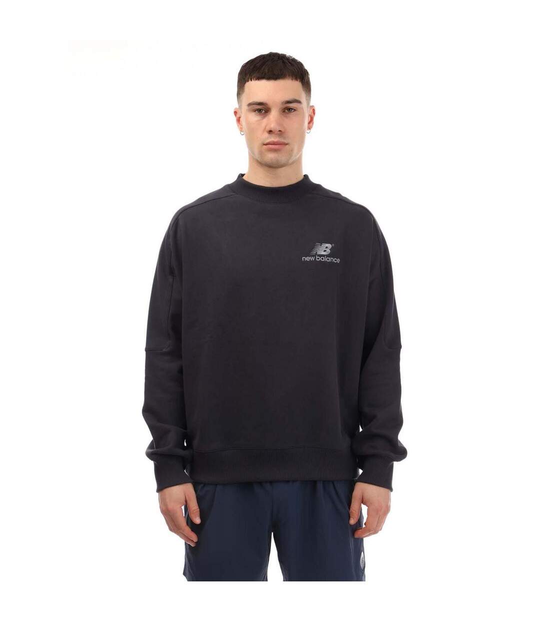 Mens French Terry Crew Neck Sweatshirt Navy New Balance-2
