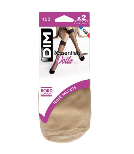 Lot de 2 paires de Mi-Bas Voile 15D Mes Essentiels de Dim