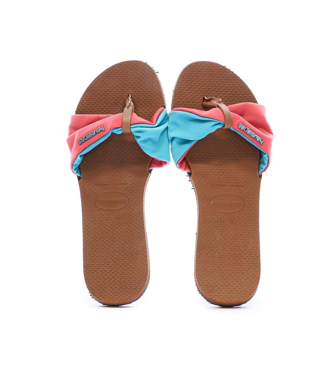 Claquettes roses/marron femme havaianas saint tropez-3
