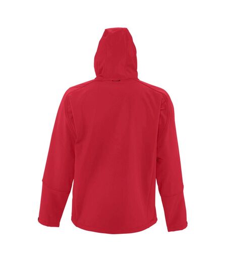 SOLS Mens Replay Hooded Soft Shell Jacket (Breathable, Windproof And Water Resistant) (Pepper Red)