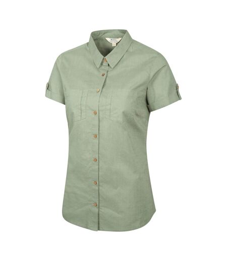 Womens/ladies Coconut Short-sleeved Shirt Light Khaki Mountain Warehouse