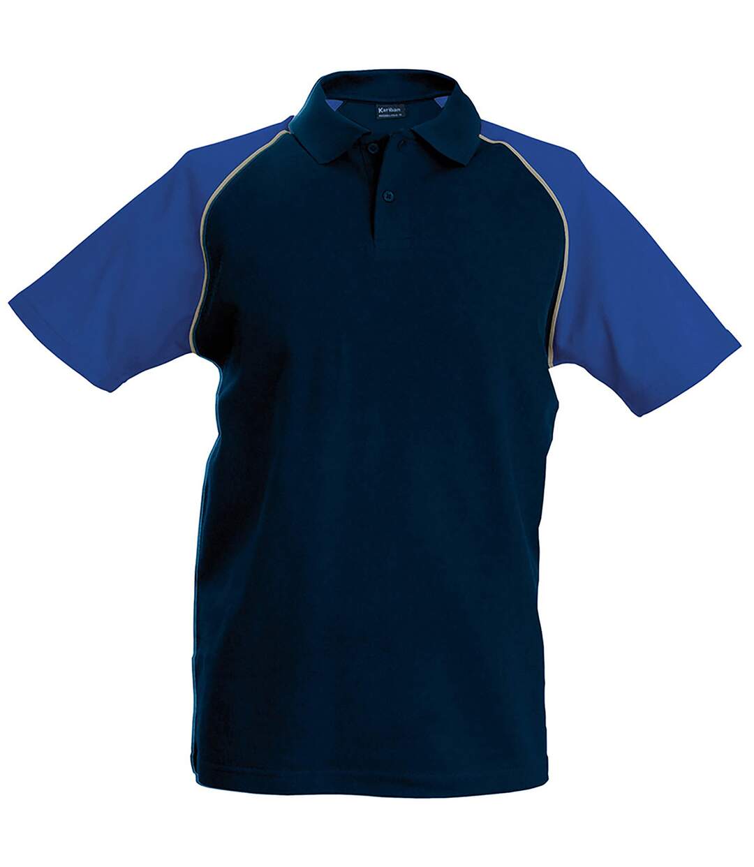 Kariban - Polo de baseball à manches courtes - Homme (Bleu marine/Gris clair/Bleu roi) - UTRW702