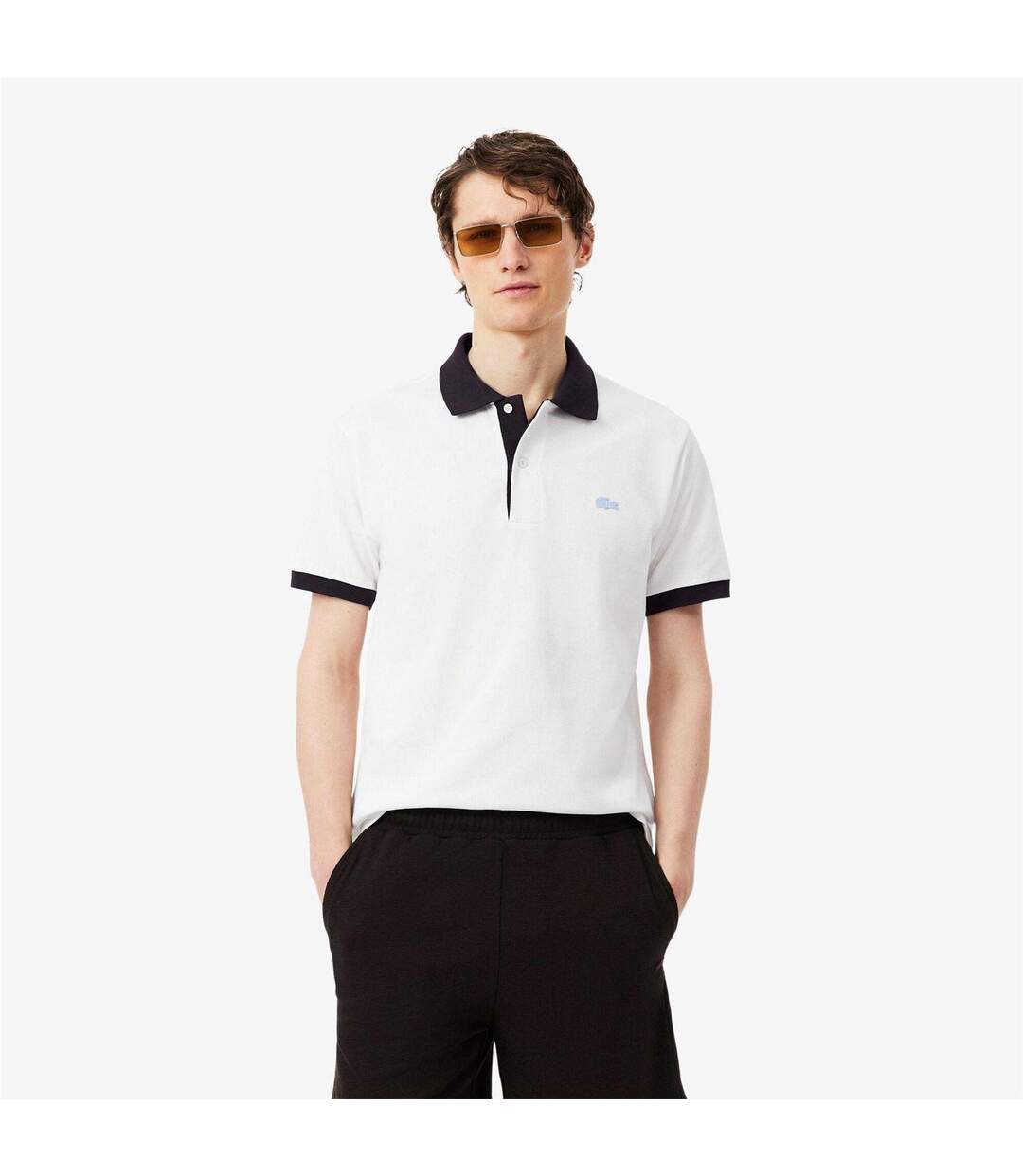 Mens Short-sleeved Polo Shirt Light Beige Lacoste-2