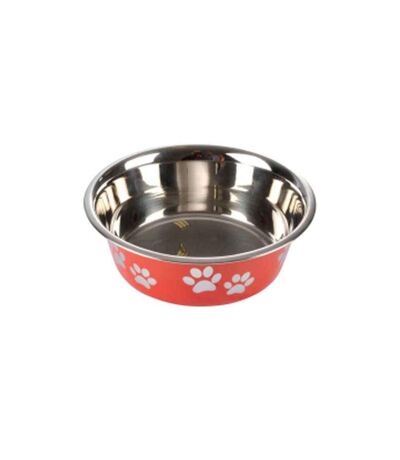 Gamelle pour Chien & Chat Motifs Pattes 17cm Rouge