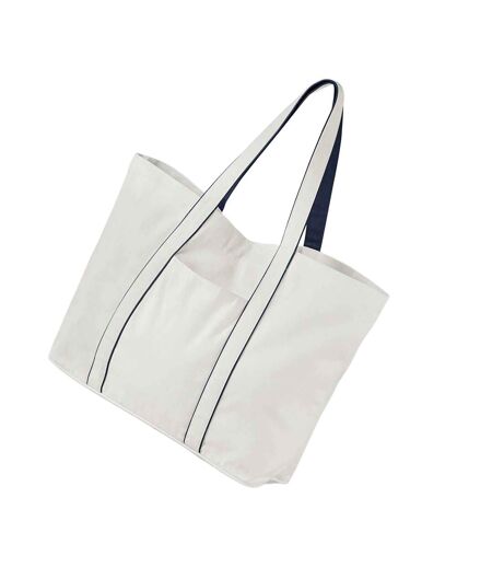 Large Tote Bag One Size Soft White French Navy Westford Mill