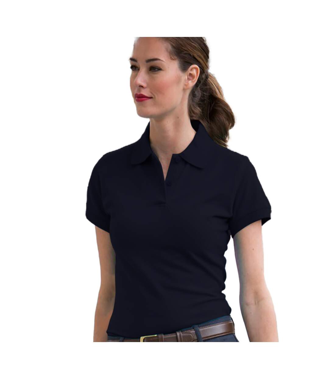 Polo extensible femme bleu marine Henbury-2