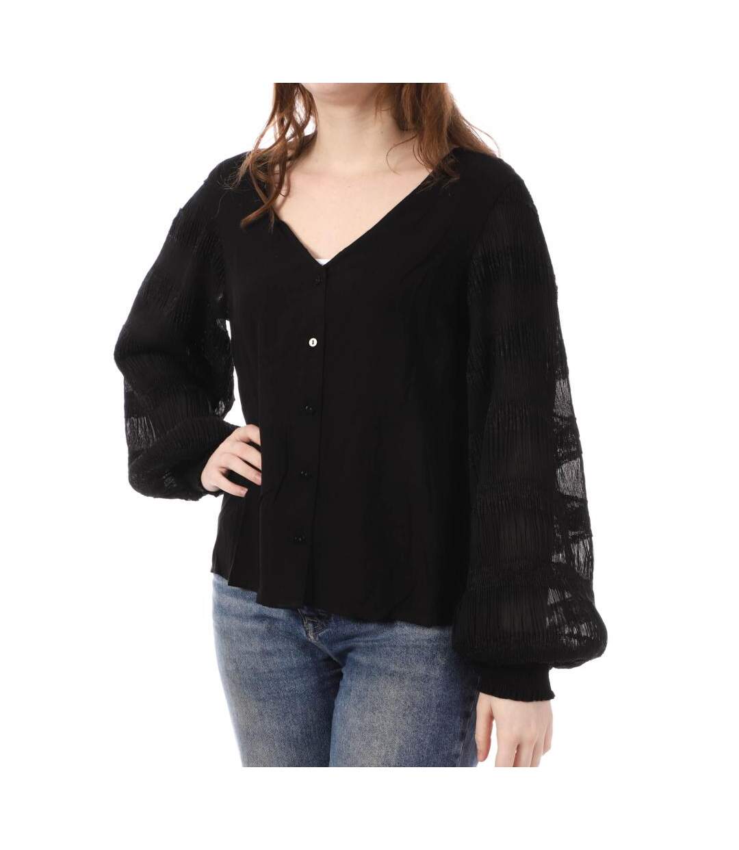 Blouse Noire Femme Vila Elma - 34