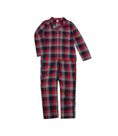 Ensemble De Pyjama Femme Rouge Bleu Marine À Carreaux SF