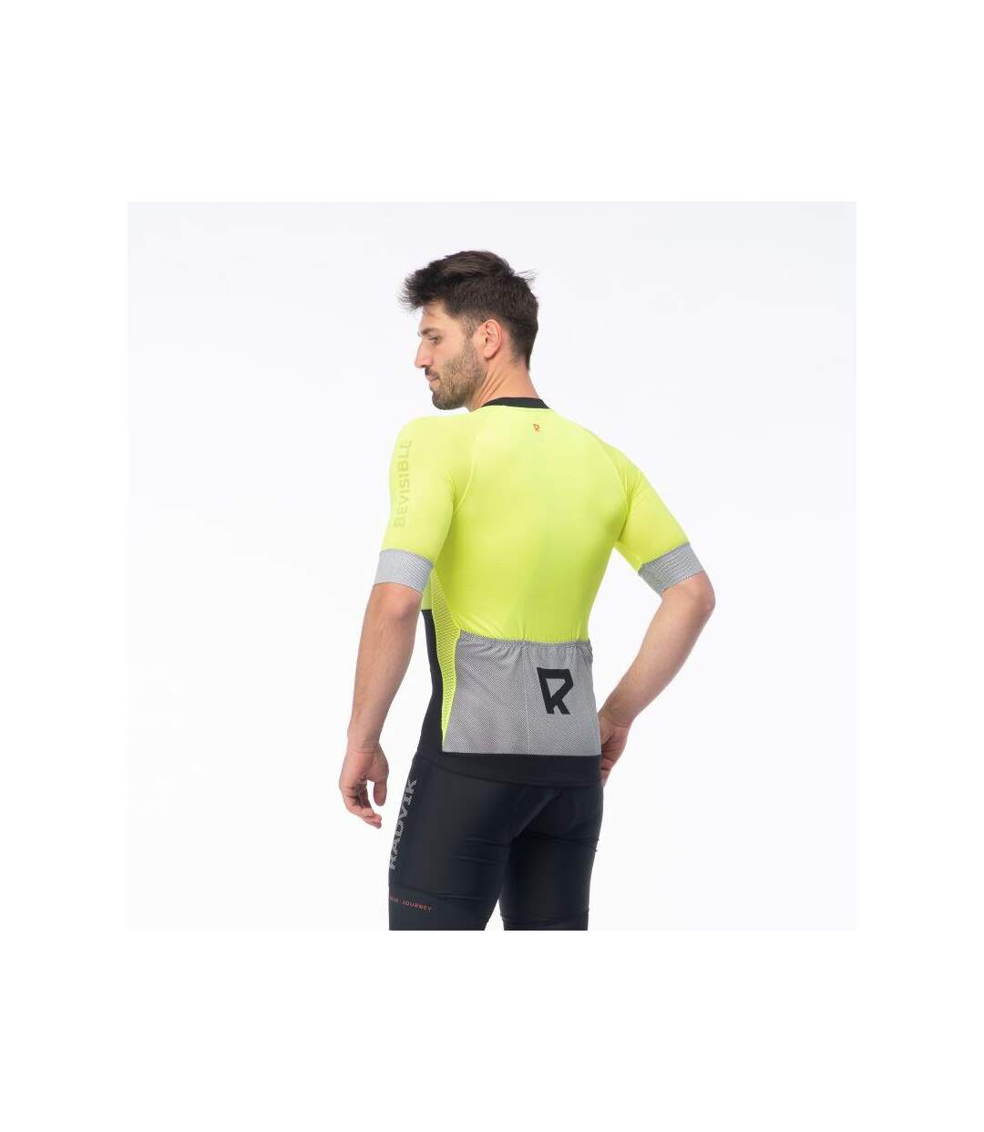 Maillot De Cyclisme Echo Bv Homme Noir Vert Fluo Radvik-4