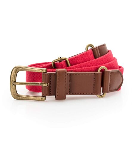 Asquith & Fox Mens Faux Leather And Canvas Belt (Cherry Red) - UTRW6144