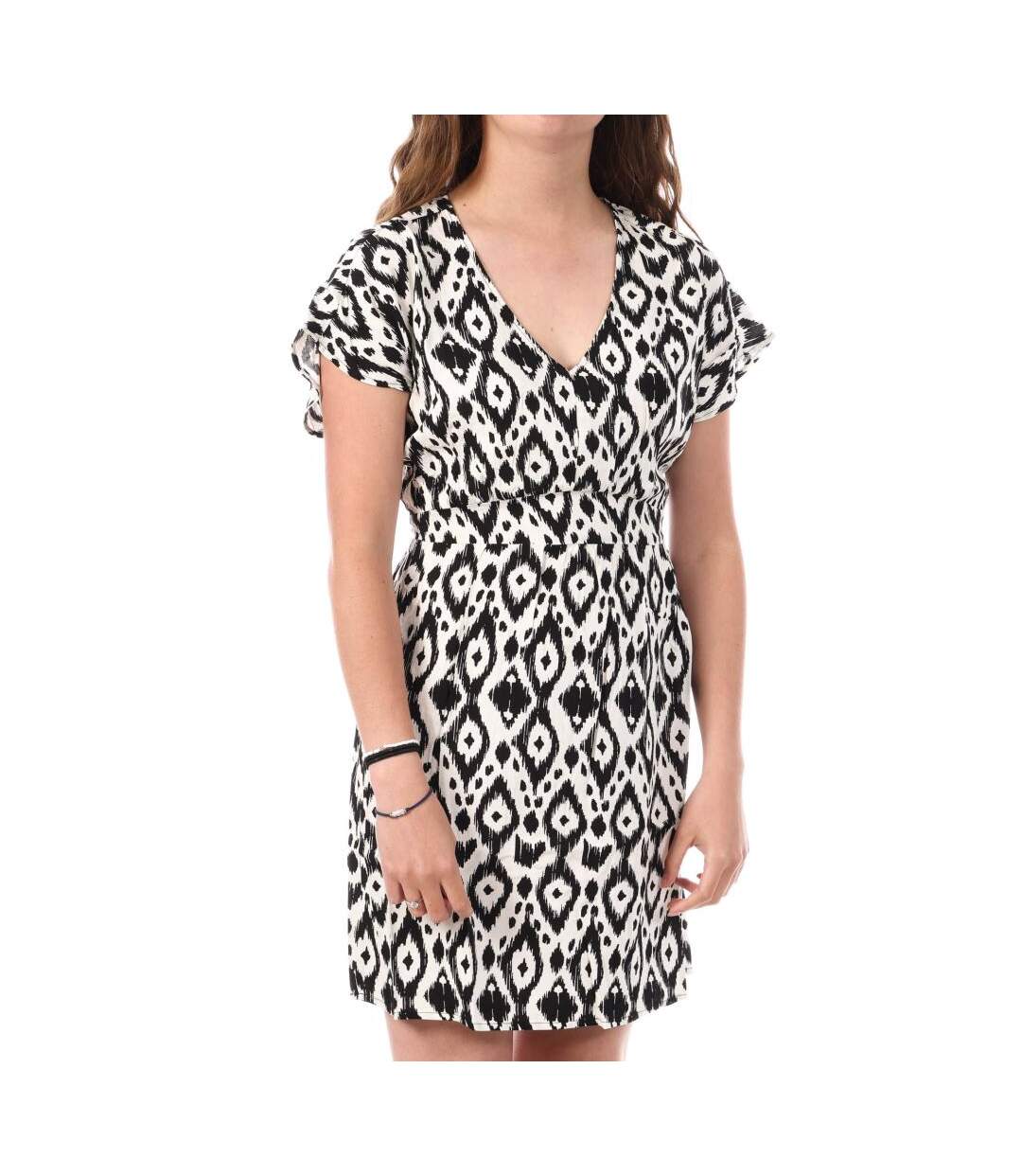 Robe beige/noir femme only nova - m-1
