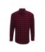 Premier Mens Mulligan Check Long Sleeve Shirt (Red/Navy) - UTPC3101
