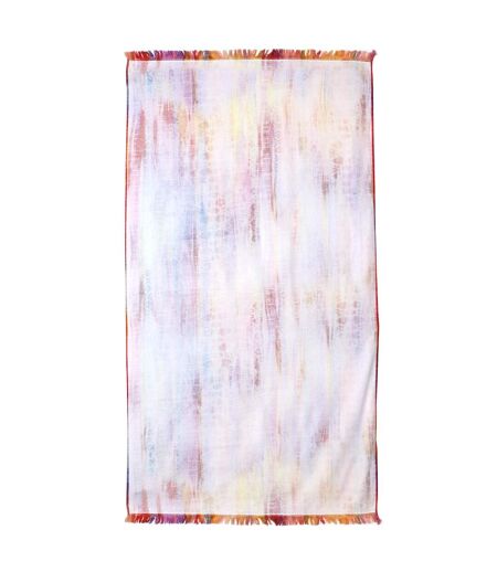 Drap de plage Fouta 100x180 cm 100% coton 270 g/m² BIBIONE Cascade multicolore