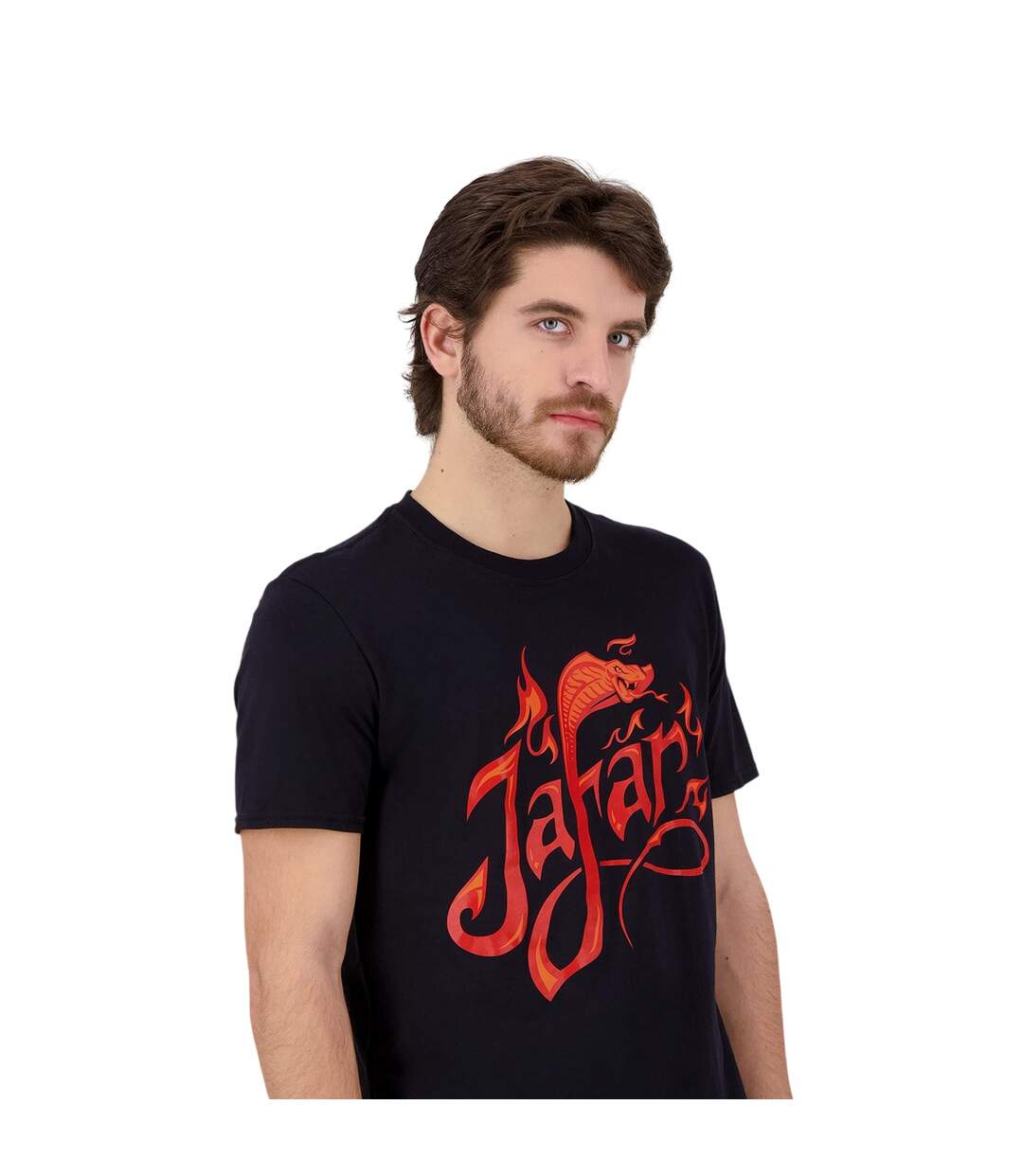 T-shirt Motif Jafar Homme Noir Aladdin-3