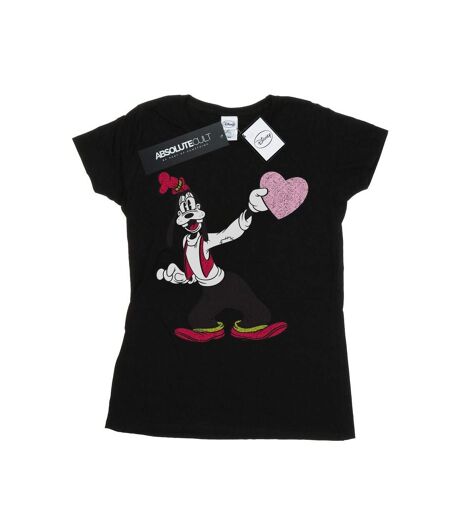 Disney T-Shirt coton Goofy Love Heart Femme/Ladies (Noir) - UTBI32444