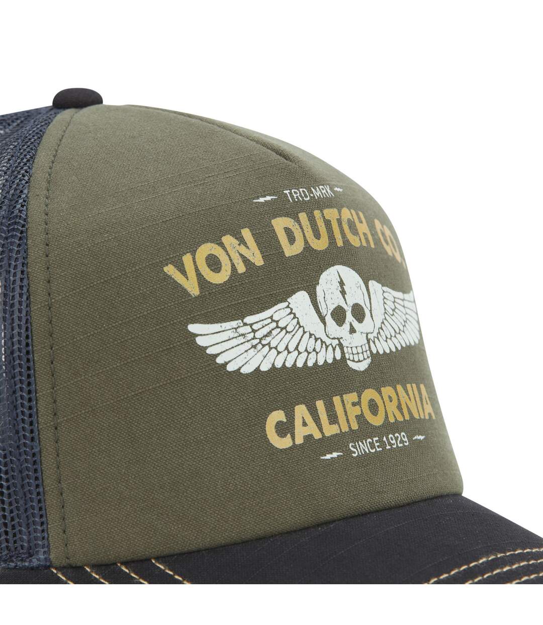 Casquette trucker avec filet effet bambou et print devant Crew Vondutch-3