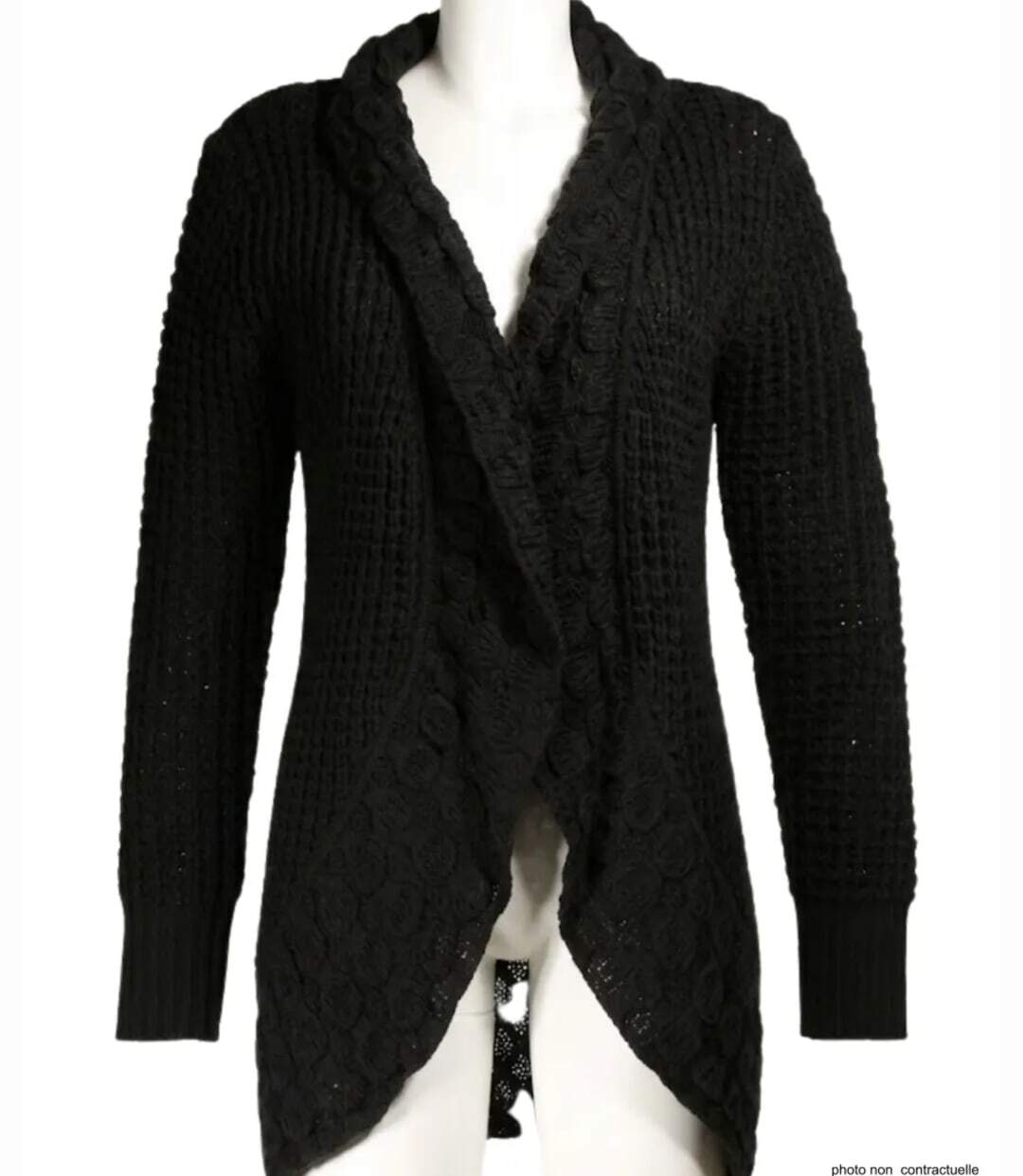 Gilet Femme Maille Douce Noir (Réf. AH1173N)-2