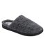 Dunlop - Chaussons mules homme polaire teddy anthracite dos ouvert-4