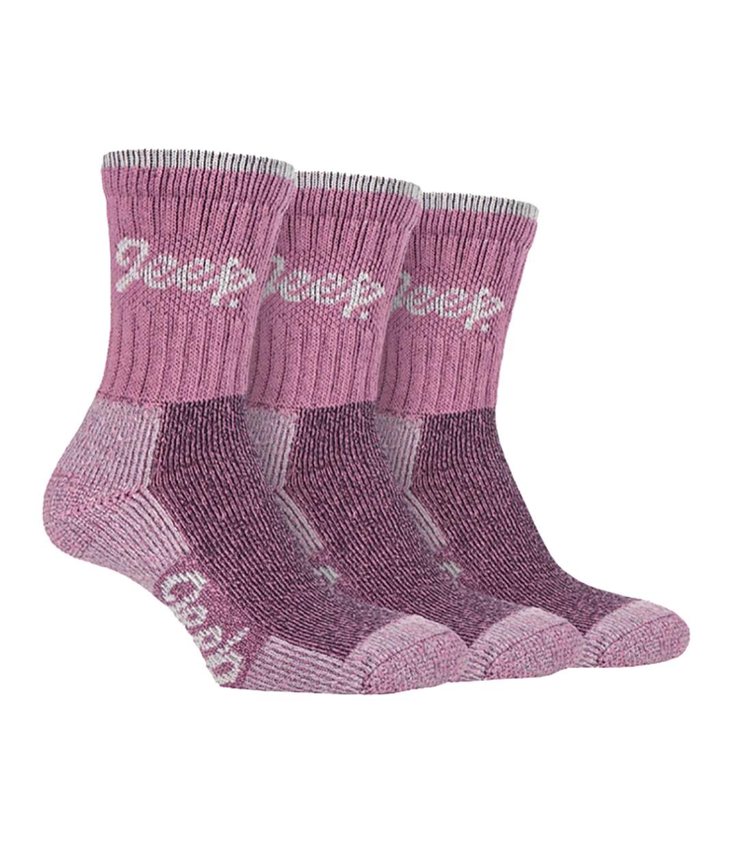 JEEP - 6 Paires Chaussettes Femme Coton Randonnée Respirantes Rembourrées-3
