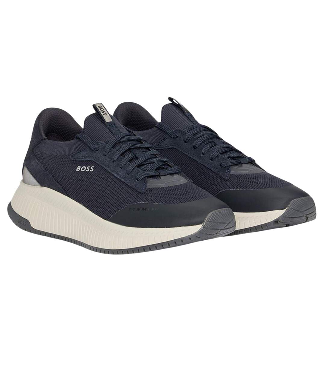 Mens Ttnm Evo Suede Trainers Navy Boss-3