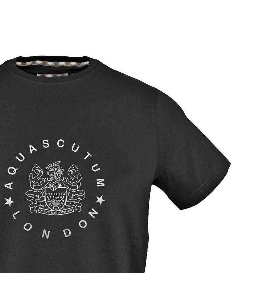 T-shirt Motif/style Imprimé Graphique Homme Noir Aquascutum-3