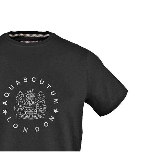 T-shirt Motif/style Imprimé Graphique Homme Noir Aquascutum