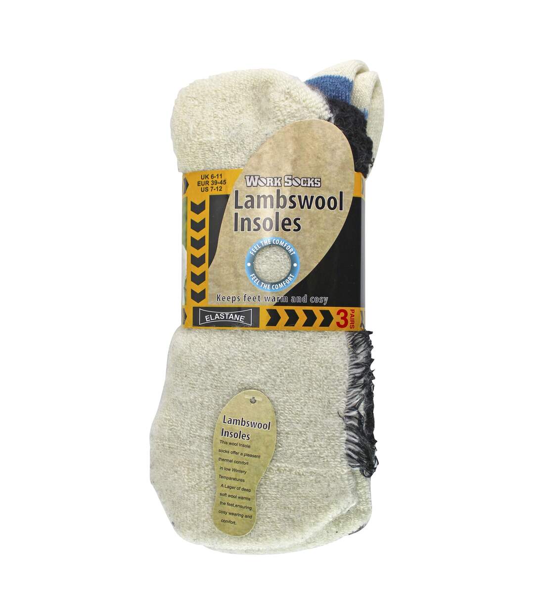 Chaussettes de travail à semelle intérieure en laine pour hommes-2