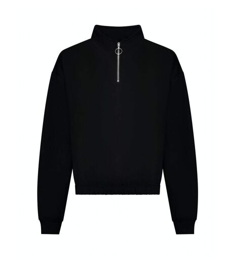 Awdis Womens/Ladies Just Hoods Crop Sweatshirt (Deep Black)