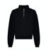 Awdis Womens/Ladies Just Hoods Crop Sweatshirt (Deep Black) - UTRW8306