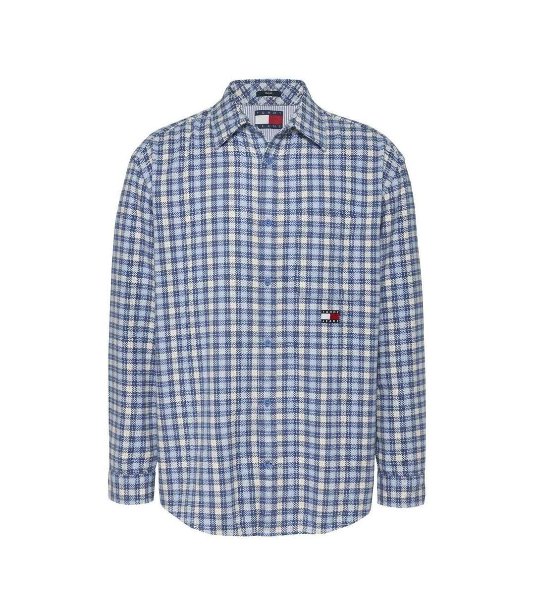 Mens Badge Flannel Pocket Shirt Blue Tommy Jeans-2