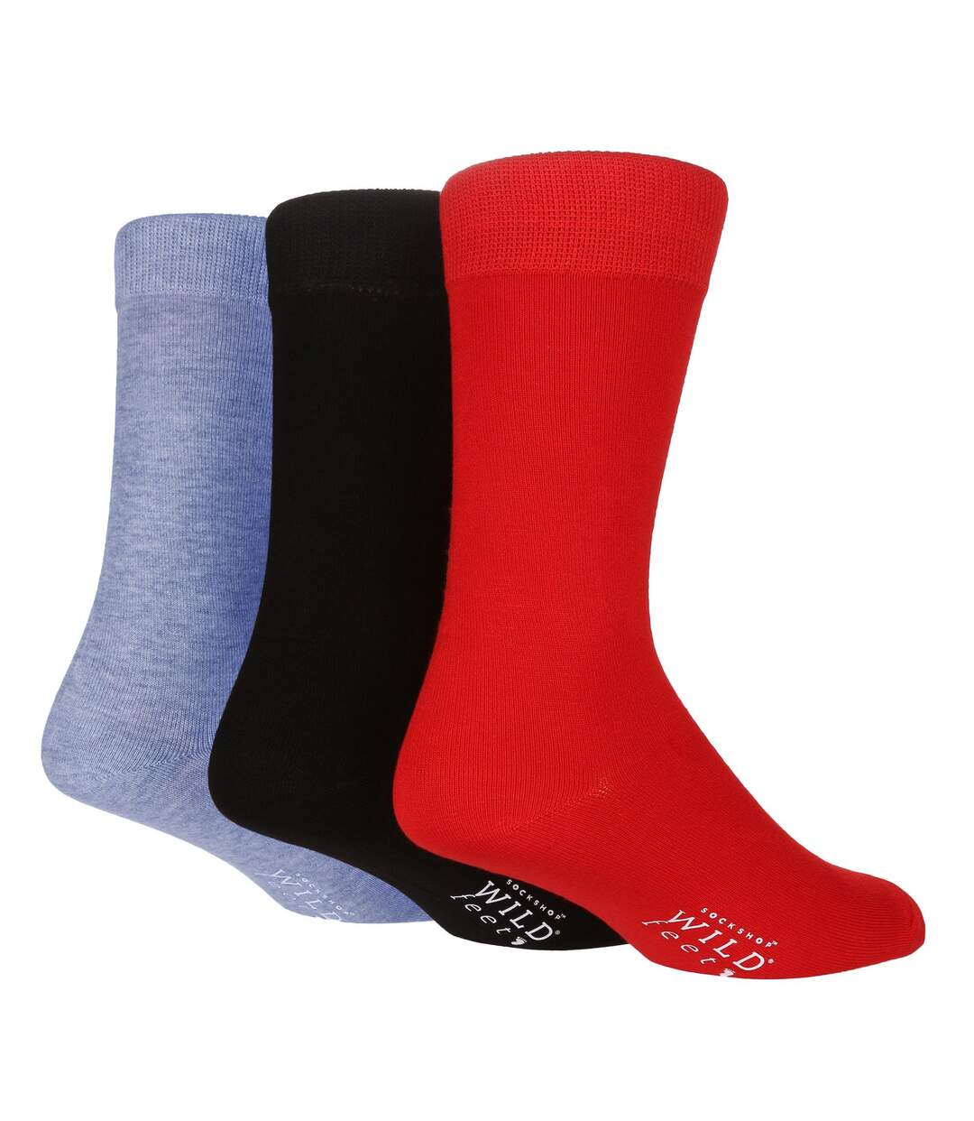 Wildfeet - 3 Paires Homme Chaussettes Bambou Mi-mollet Costume Unies-1