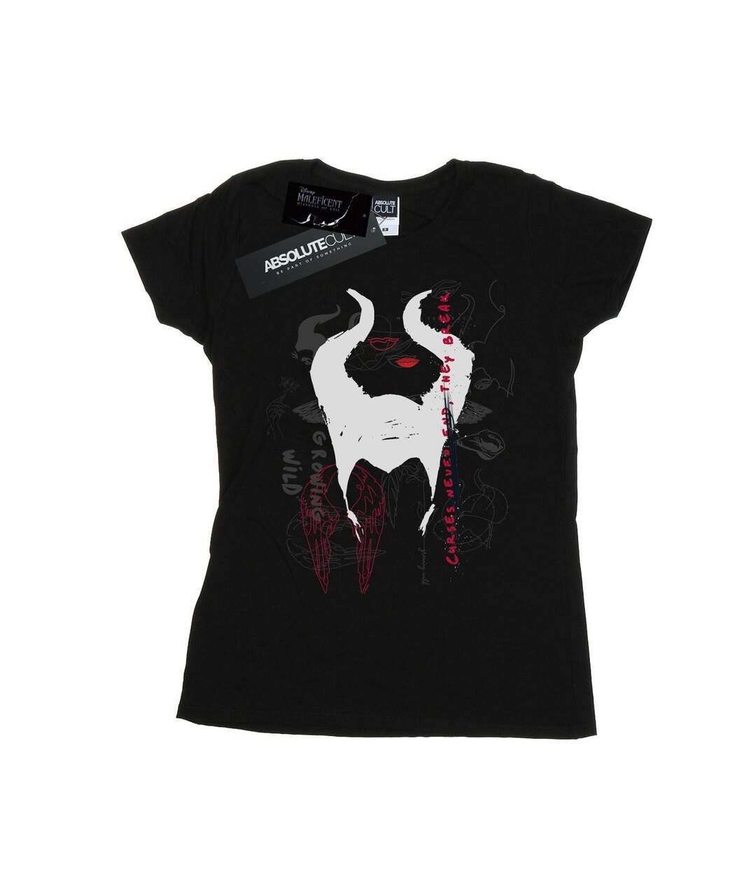 Disney Femme/Ladies Maleficent Mistress Of Evil Growing Wild Horns Collage Cotton T-Shirt (Noir) - UTBI30633-1